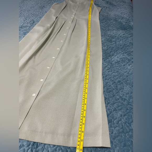 Vintage Bentley Womens Dress NWT Size 12 Button Sleeveless Long Sage Green/White - Picture 4 of 8